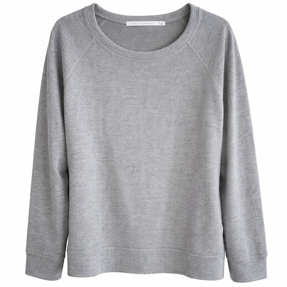 Merritt Charles Soft Gray Lightweight Pullover Sweater Top Cotton Blend Sz S